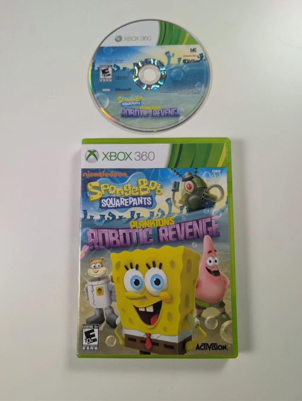 SpongeBob SquarePants Plankton's Robotic Revenge Xbox 360 Game Case and Disc